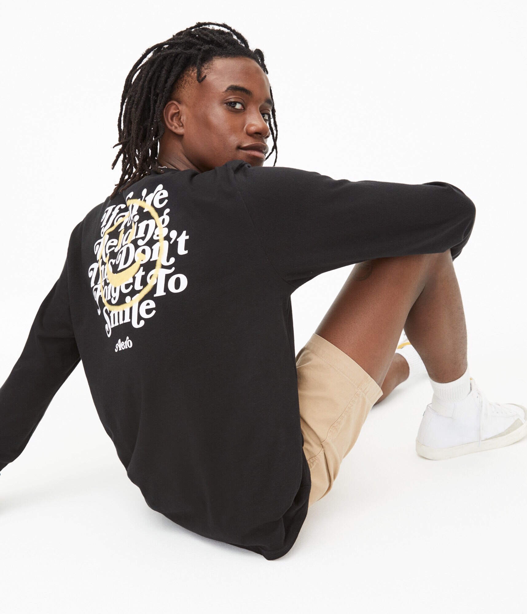 Long Sleeve Don't Forget To Smile Graphic Tee