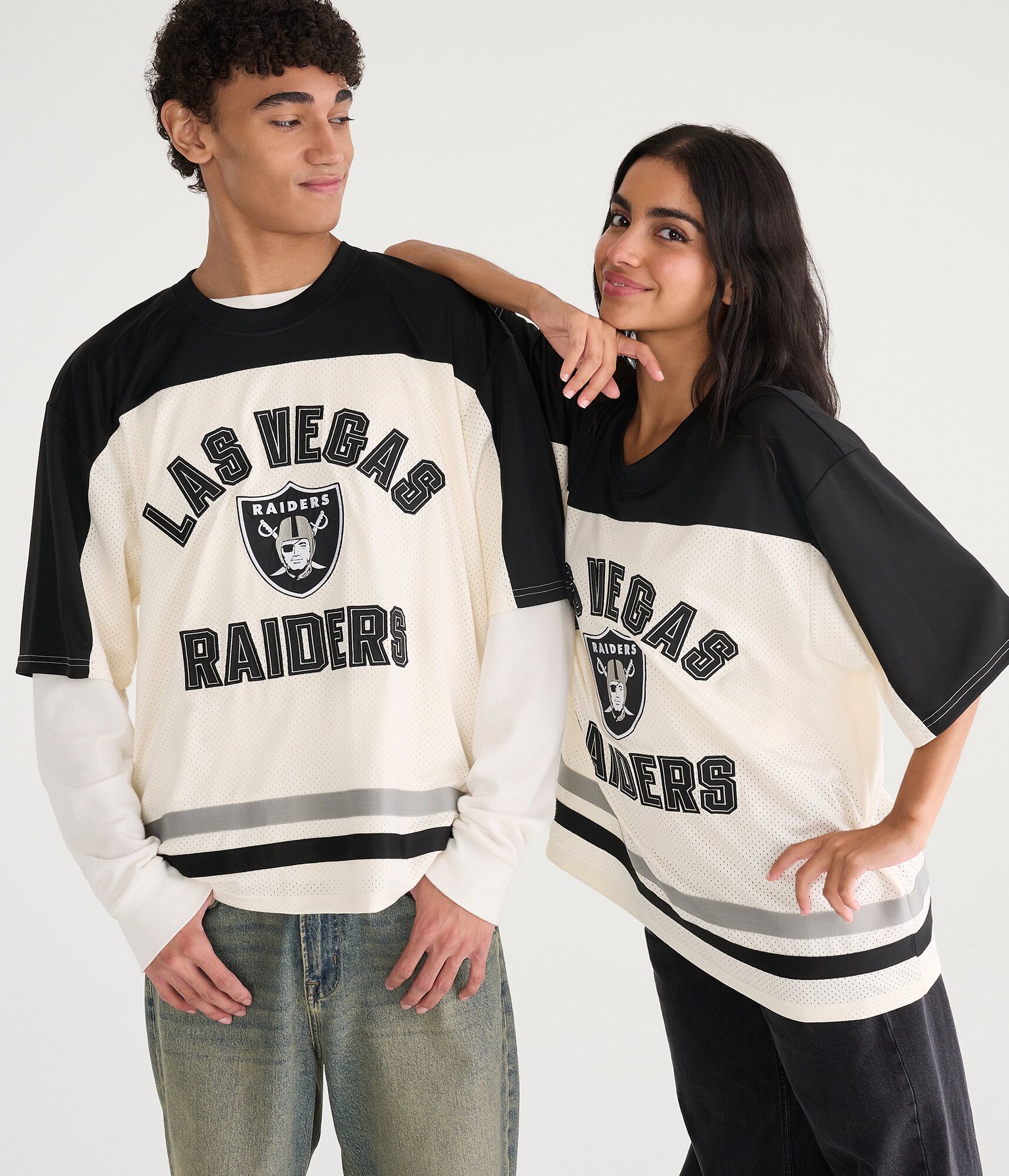Las Vegas Raiders Colorblock Mesh Top