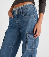 Low-Rise Baggy Wide Leg Cargo Jean