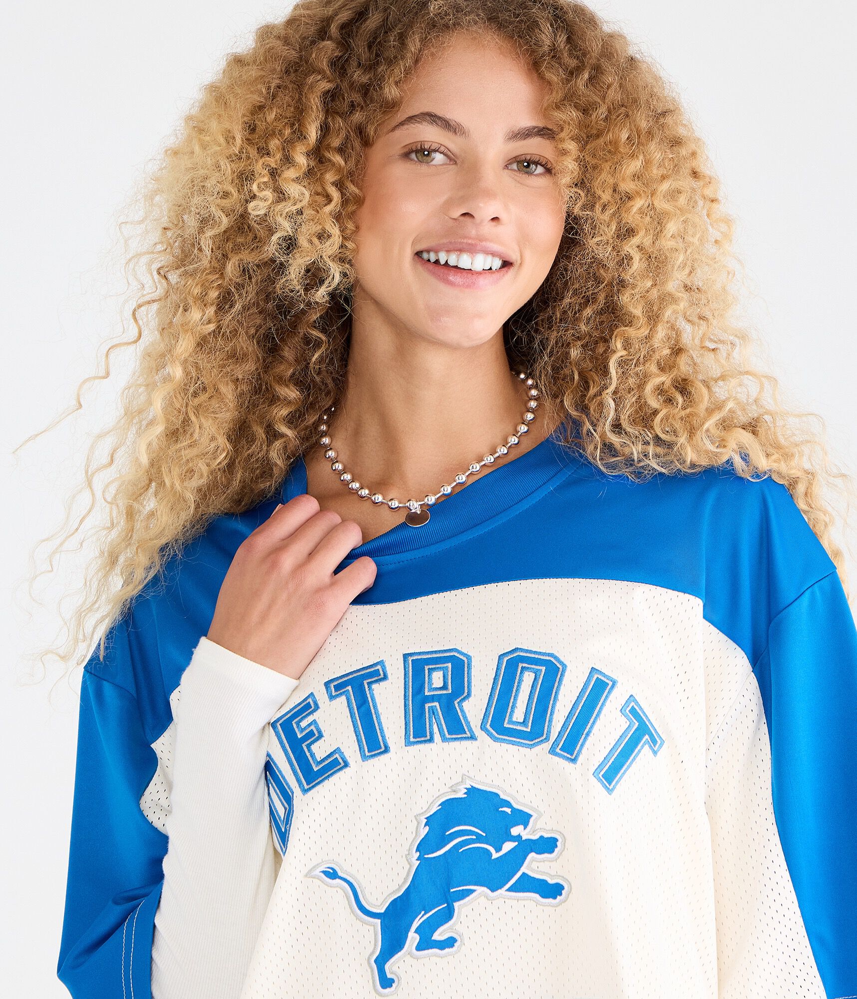 Detroit Lions Colorblock Mesh Top