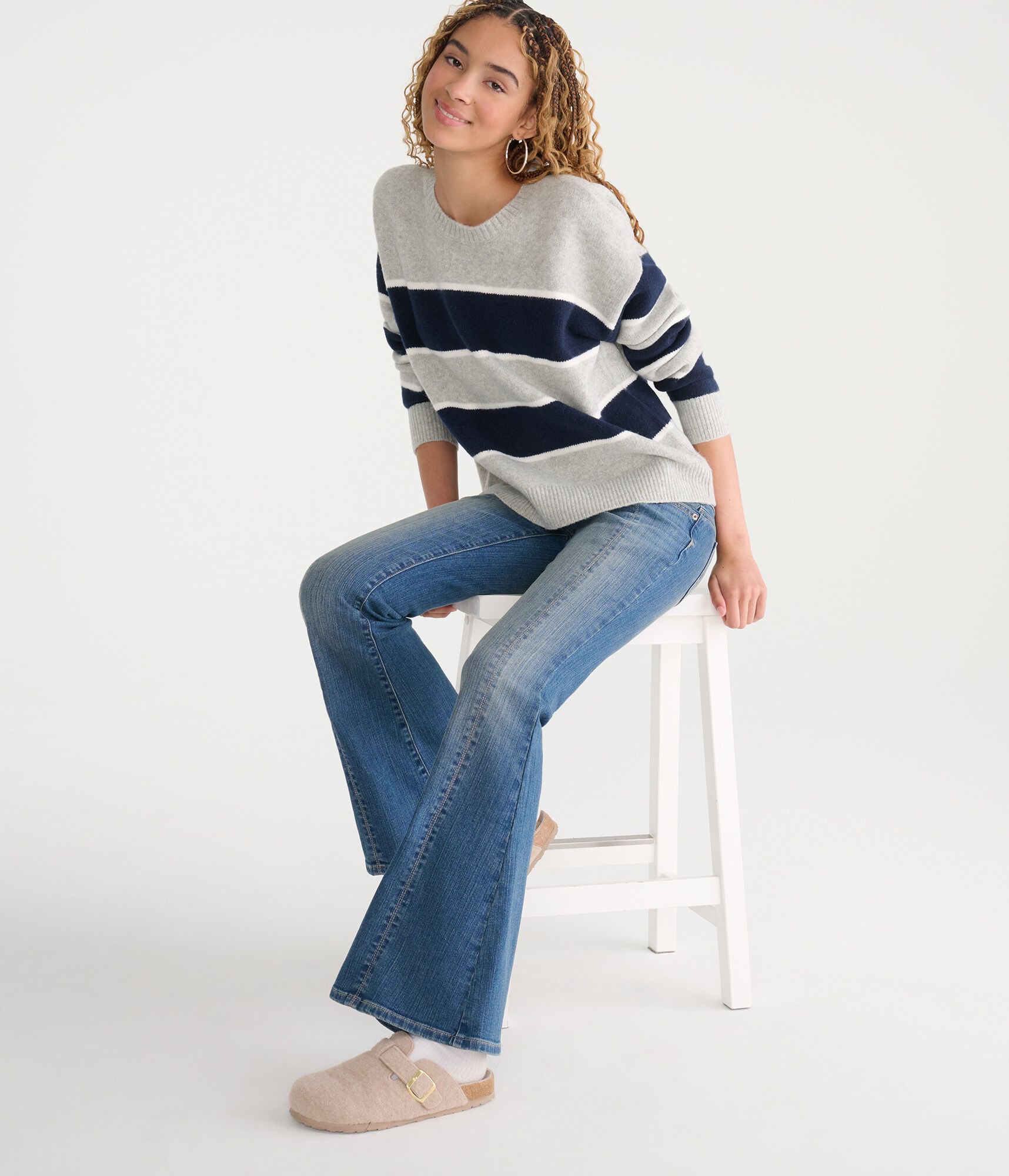 Big Stripe Crew Sweater