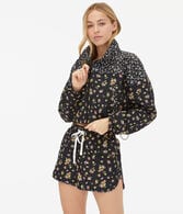 Floral Cropped Windbreaker Jacket