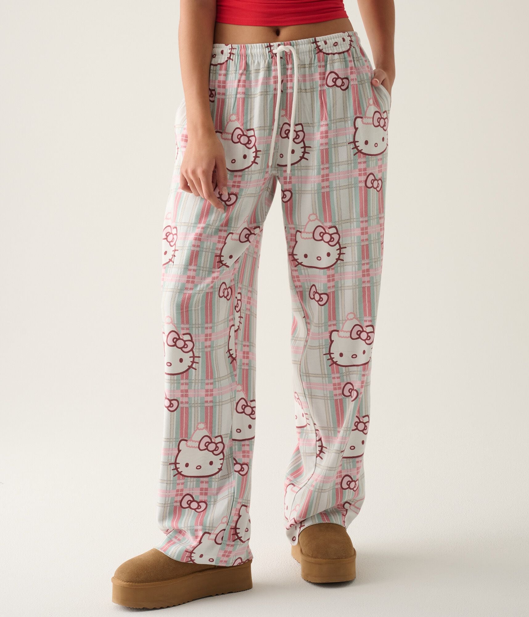 Hello Kitty Plaid Flannel Sleep Pants