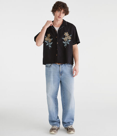 Floral Boxy Linen Camp Shirt Floral Boxy Linen Camp Shirt