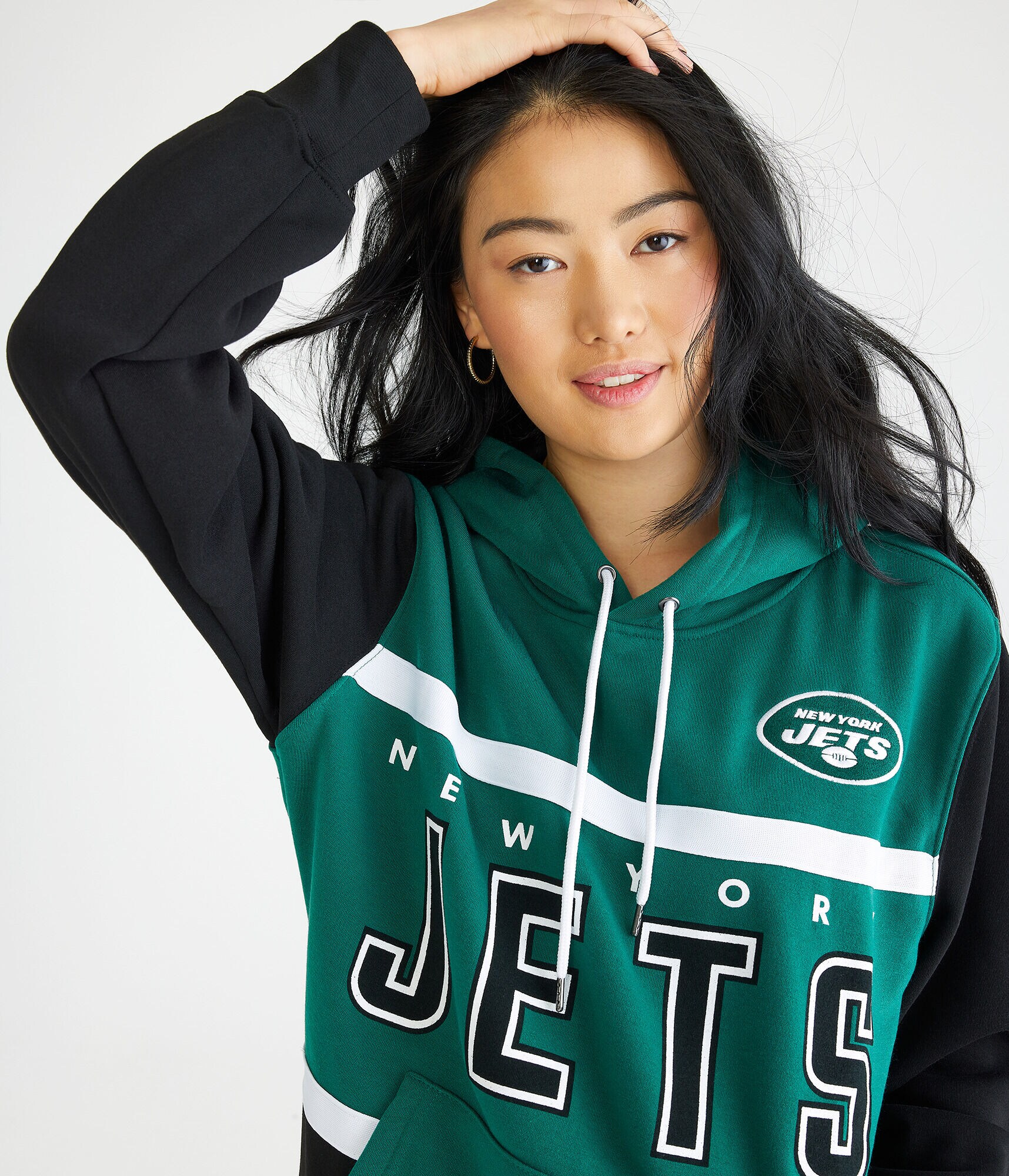New York Jets Colorblock Pullover Hoodie