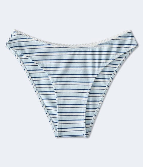 Striped Picot-Trim Cheeky Striped Picot-Trim Cheeky