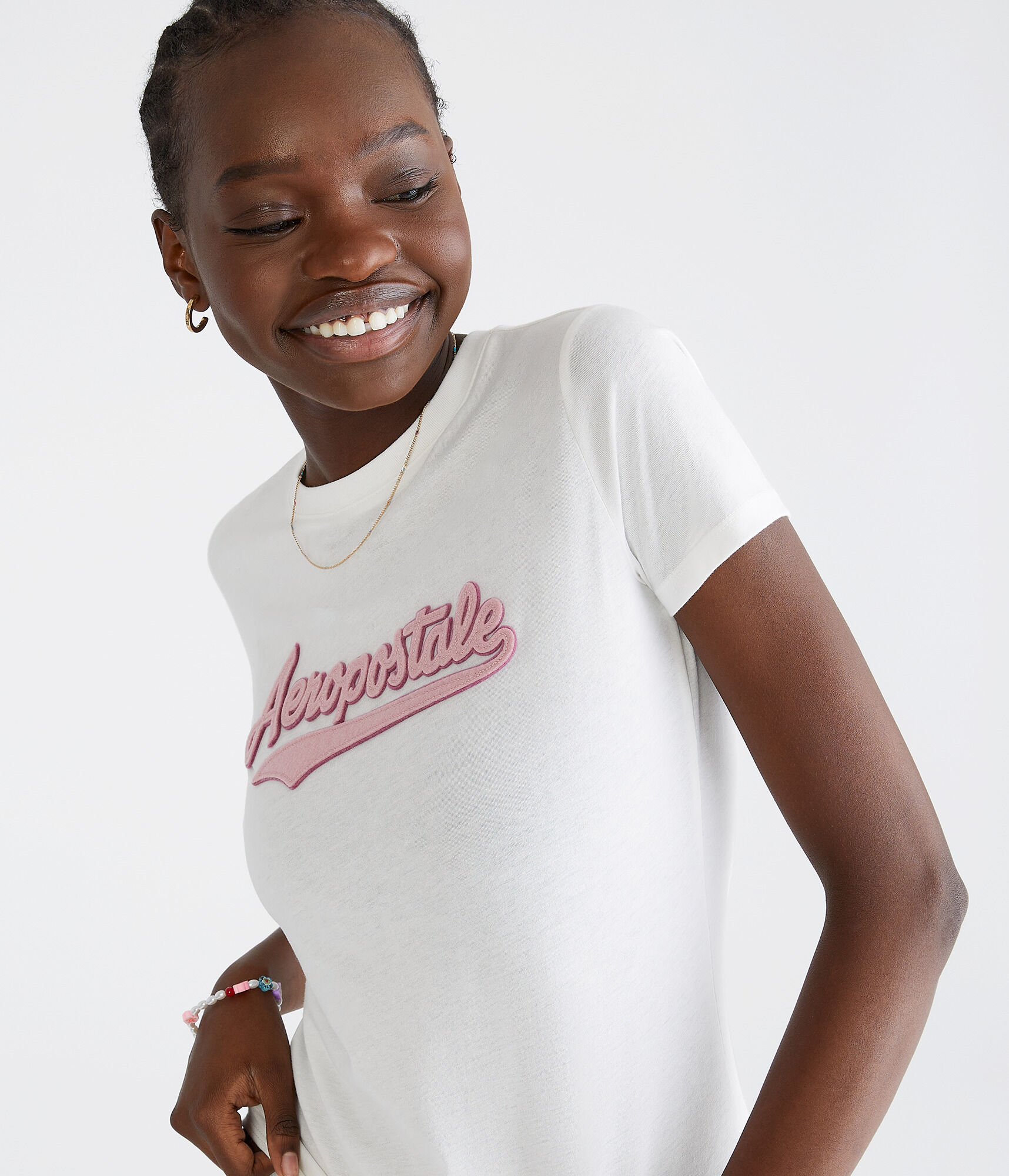 Aeropostale Script Logo Appliqu&eacute; Graphic Tee
