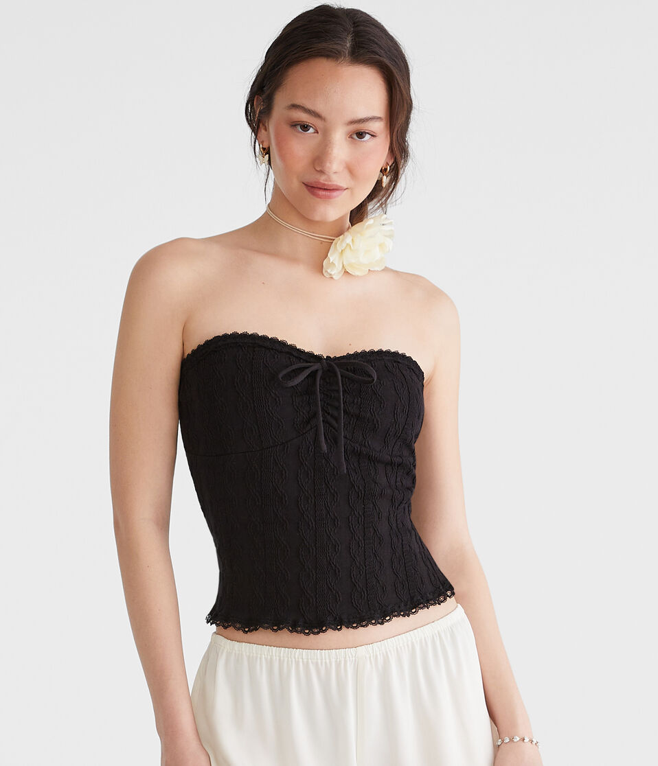 Textured Cable Tube Top
