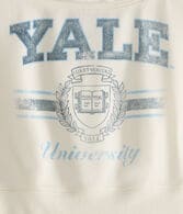 Yale University Cropped Off-The-Shoulder Sweatshirt