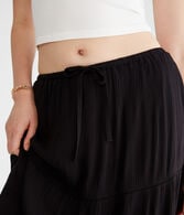 Crinkle Lace-Trim Maxi Skirt