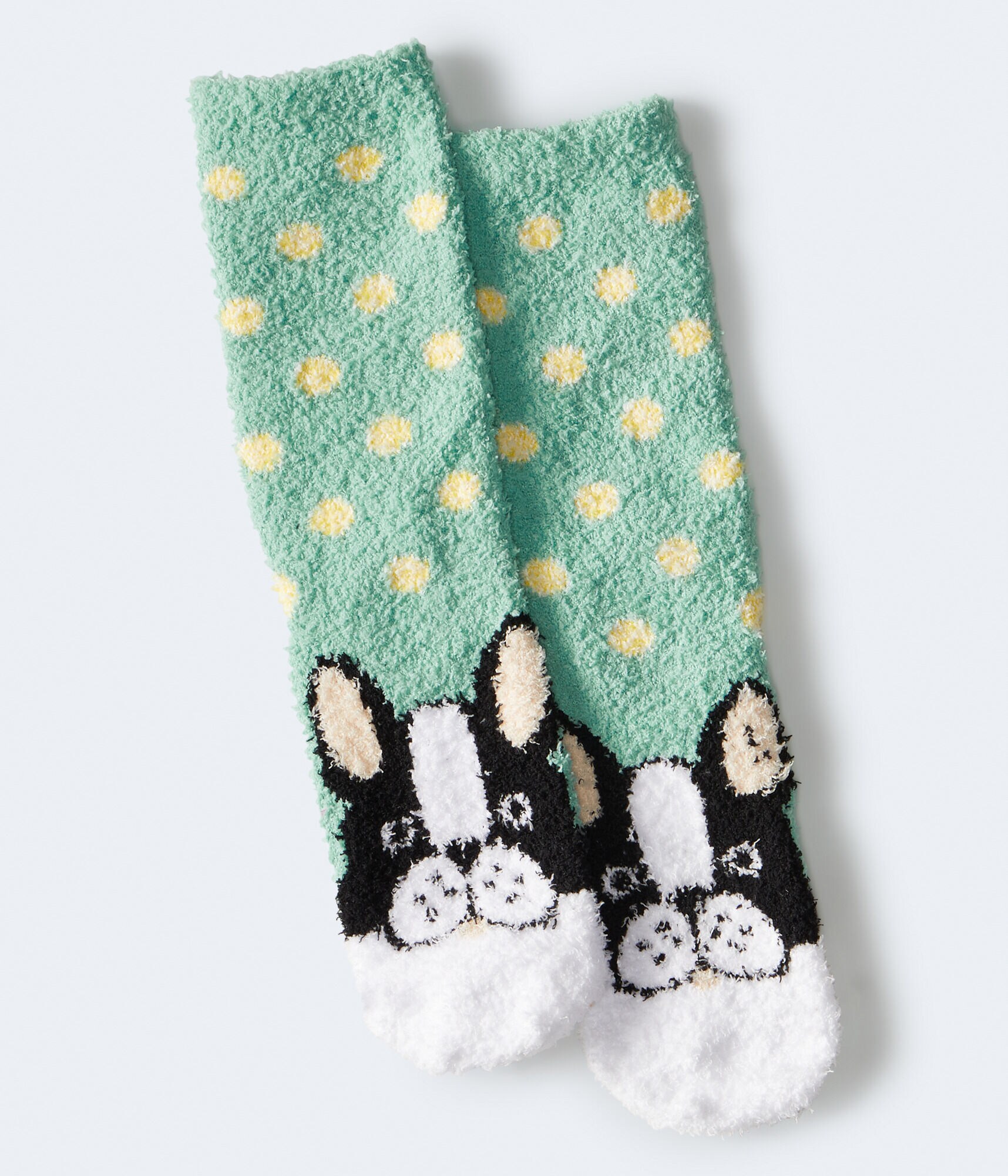 Frenchie Fuzzy Crew Socks