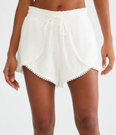 Crinkled High-Rise Petal Skort