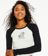 Long Sleeve California Cropped Raglan Shrunken Tee
