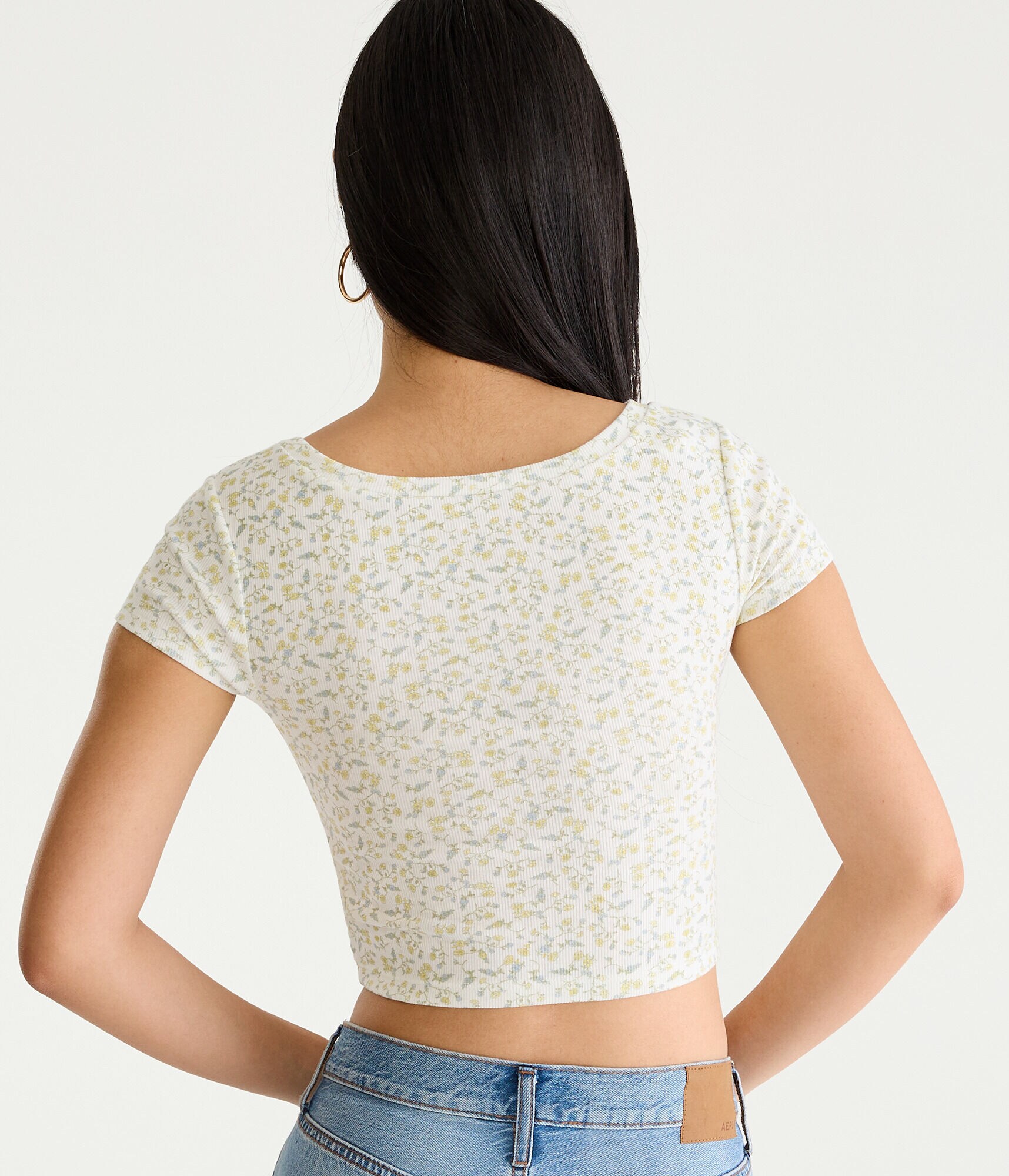 Floral Wear 2 Ways Cropped Cutout Tee