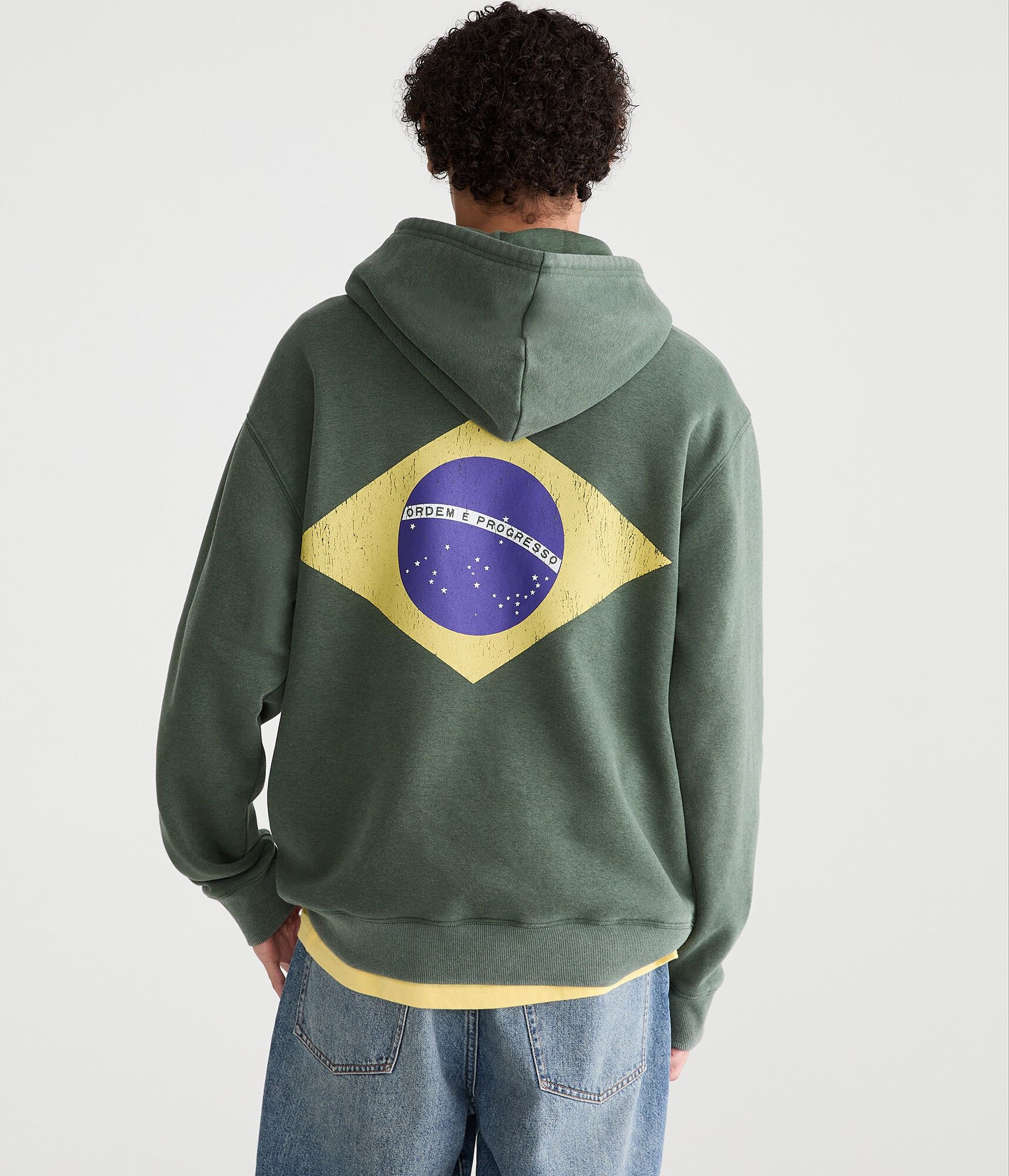 Brazil Flag Pullover Hoodie