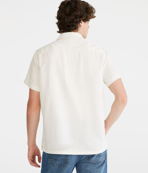 Floral Embroidered Camp Shirt Floral Embroidered Camp Shirt