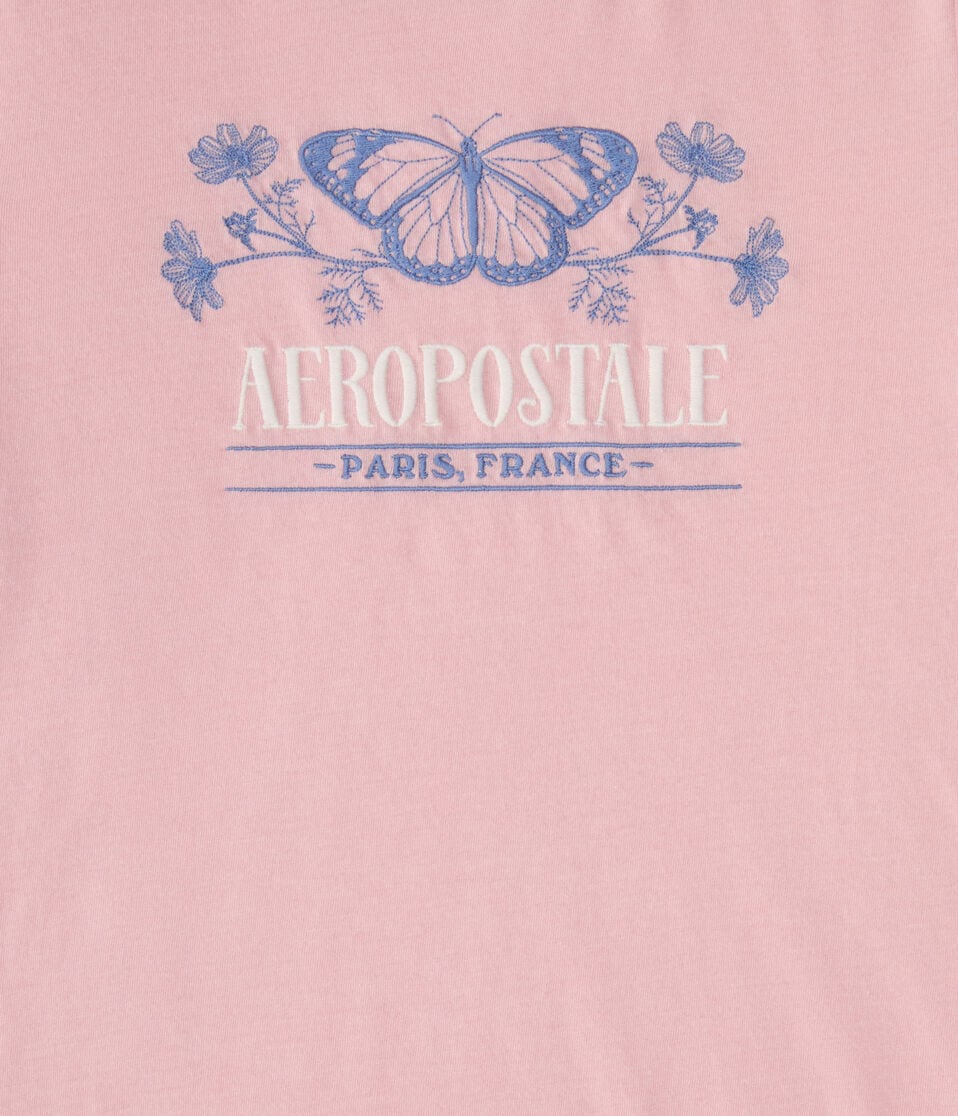 Aeropostale Paris Butterfly Graphic Tee