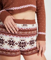 Fair Isle High-Rise Sweater Shorts
