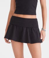 Solid Fold-Over Knit Skort
