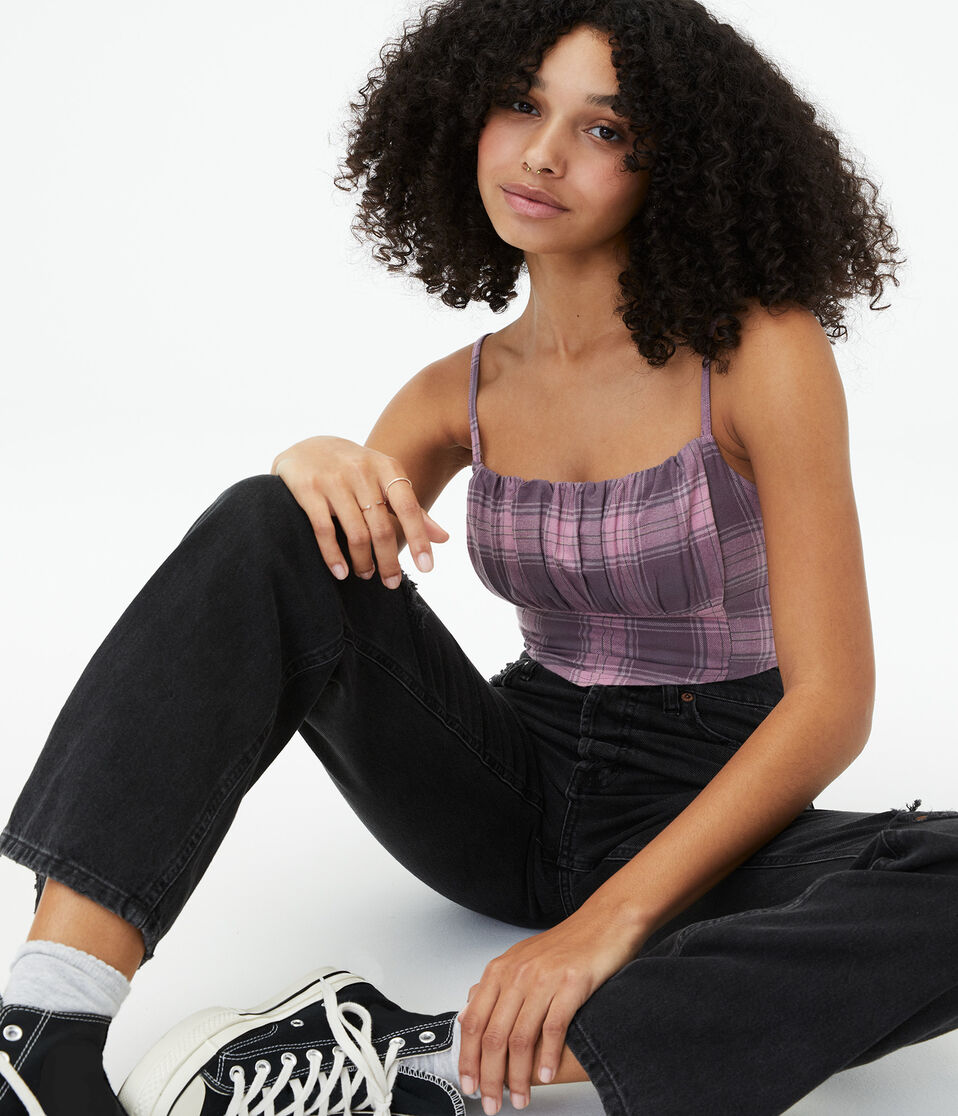 Plaid Cropped Bandana Cami