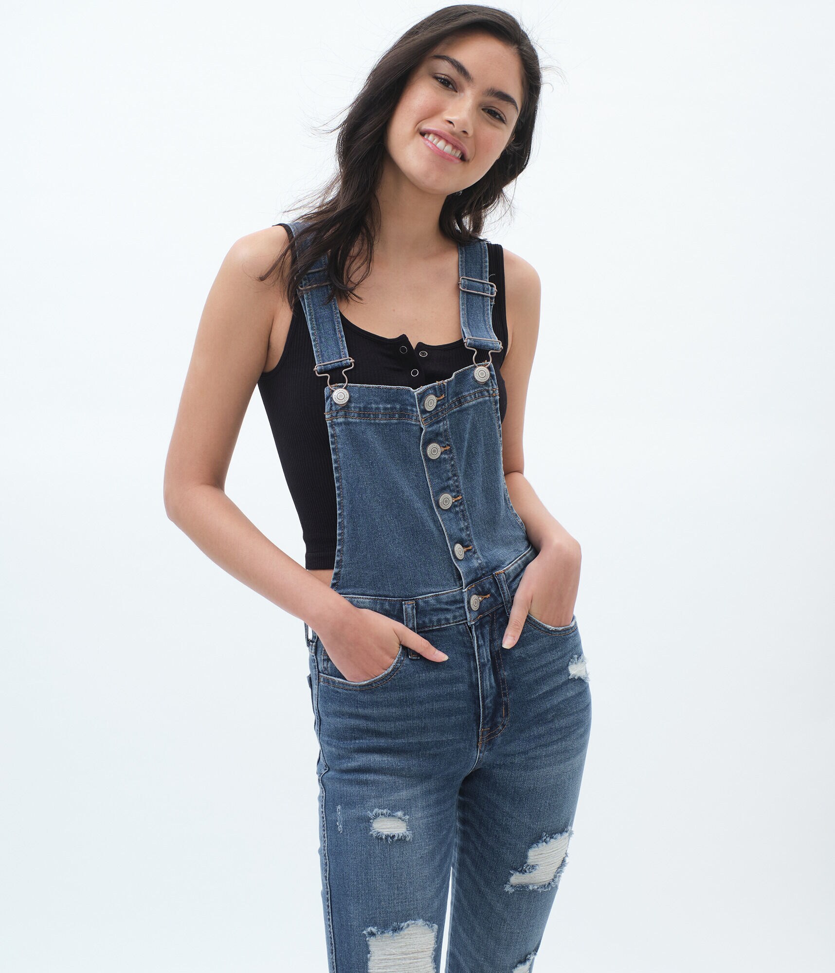 Real Denim Skinny Overalls