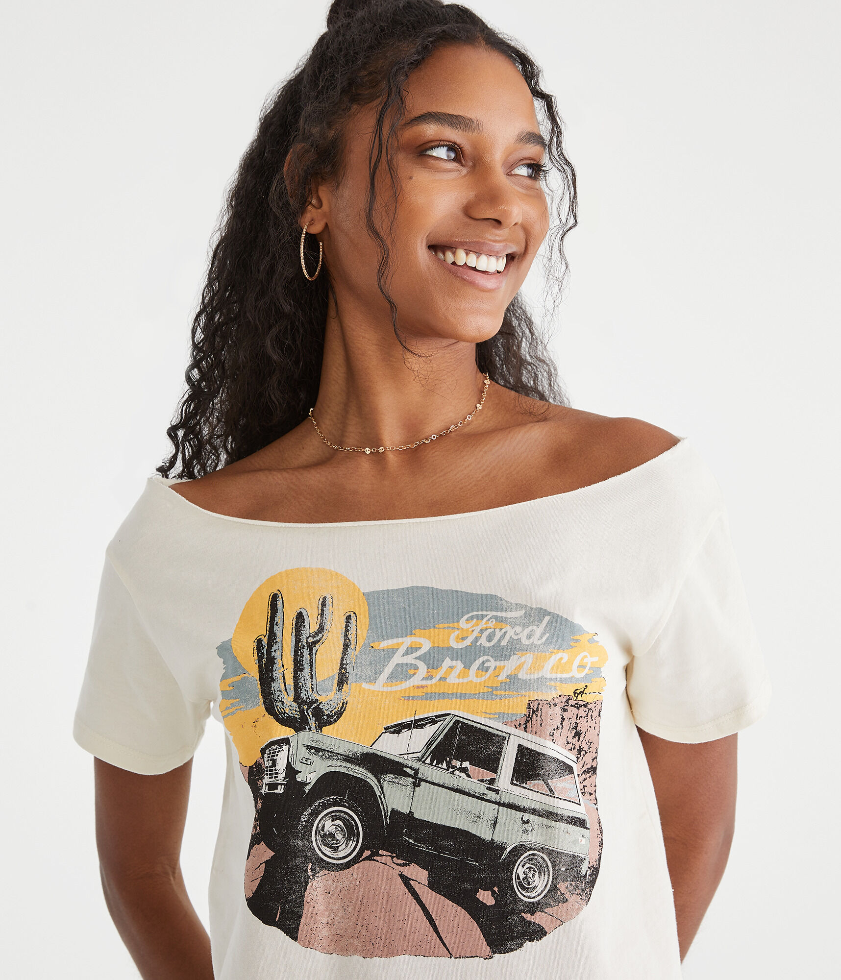 Ford Bronco Off-The-Shoulder Graphic Tee