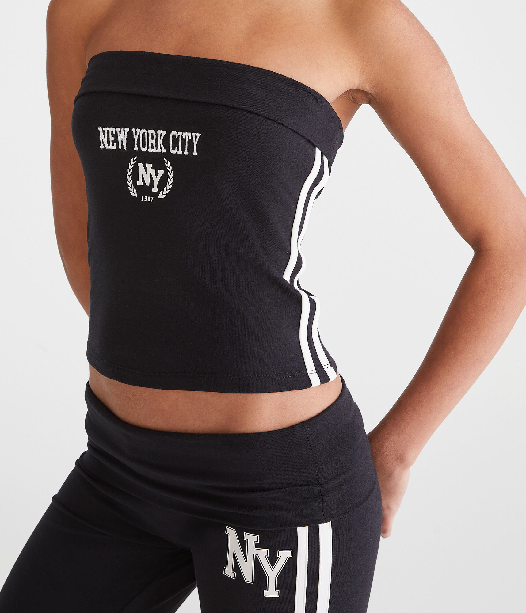 New York City Fold-Over Graphic Tube Top