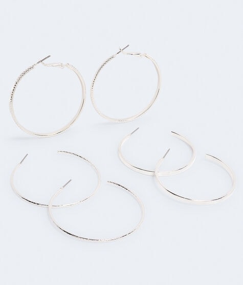 Textured Hoop Earring 3-Pack Textured Hoop Earring 3-Pack