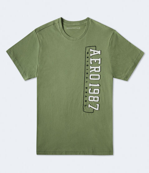 Aeropostale 1987 Vertical Appliqué Graphic Tee Aeropostale 1987 Vertical Appliqué Graphic Tee