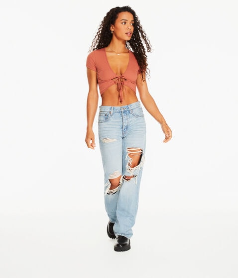 Double Tie-Front Crop Top