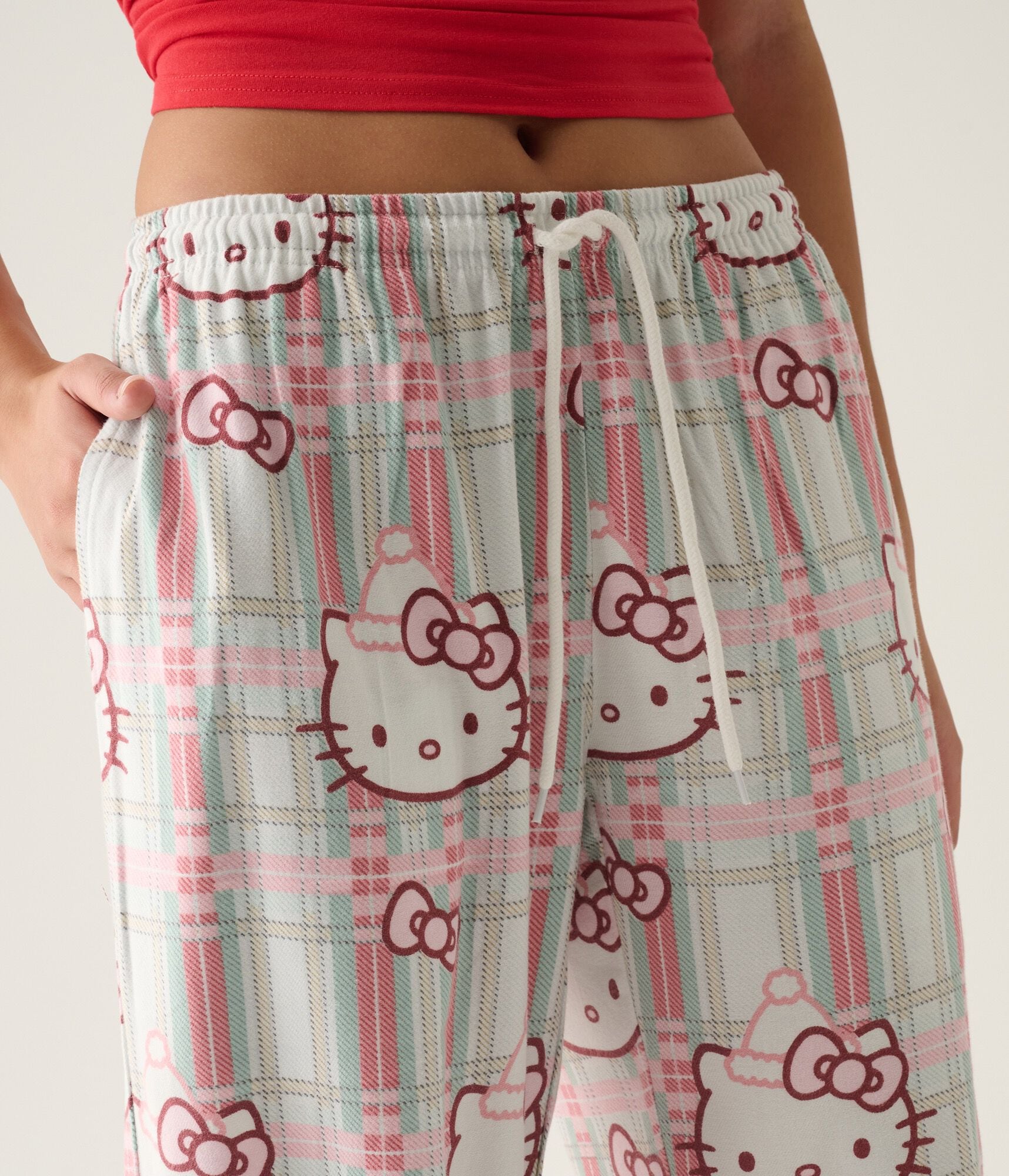 Hello Kitty Plaid Flannel Sleep Pants