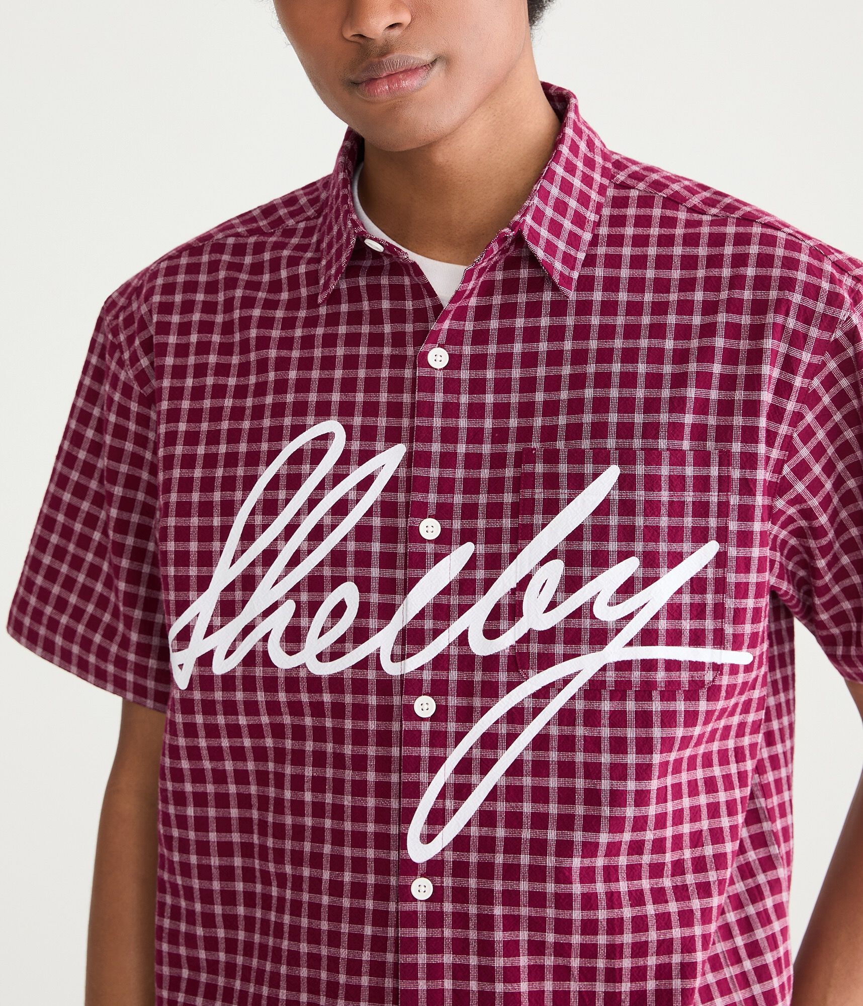 Shelby Microplaid Boxy Shirt