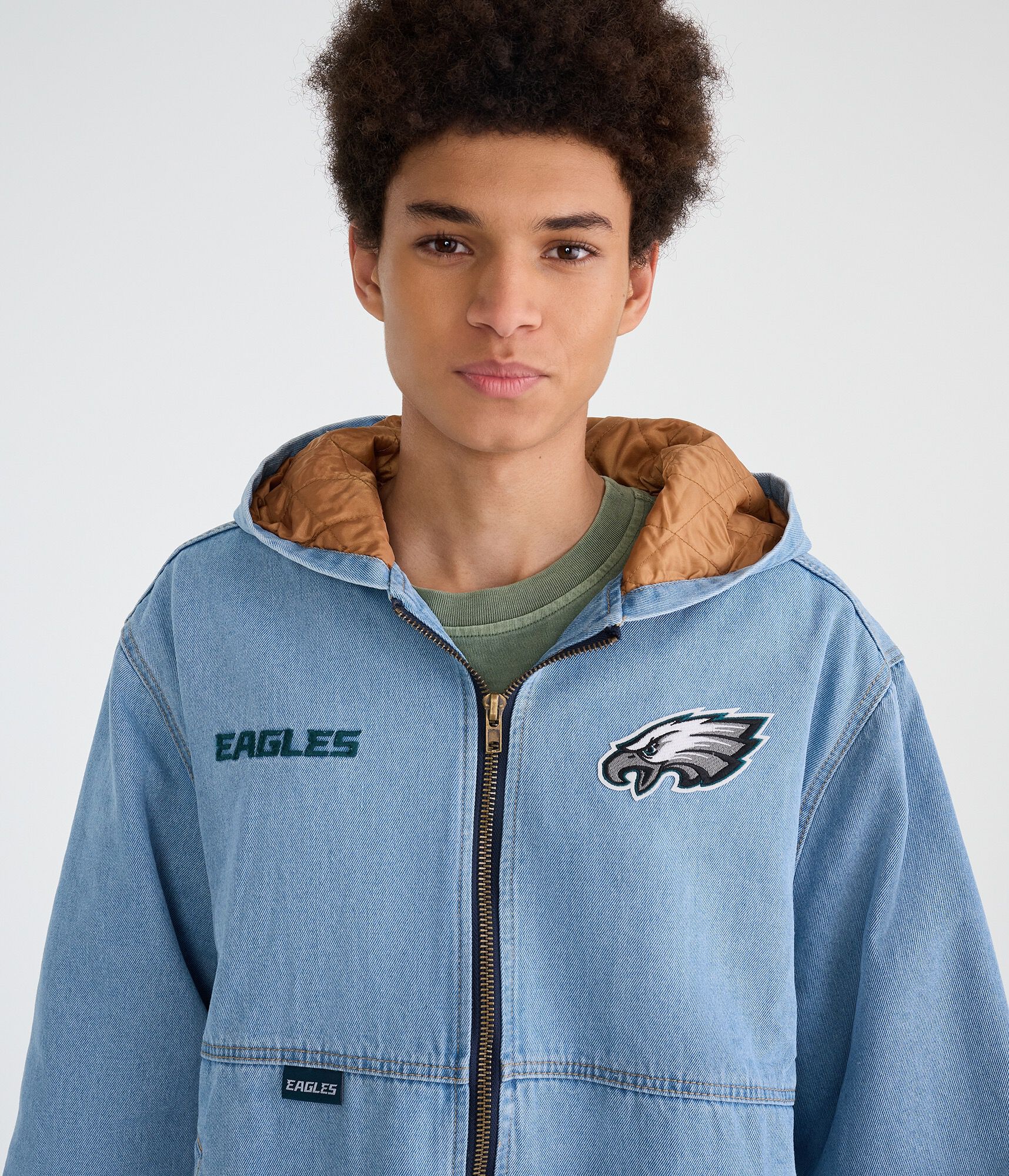 Philadelphia Eagles Full-Zip Hooded Denim Jacket