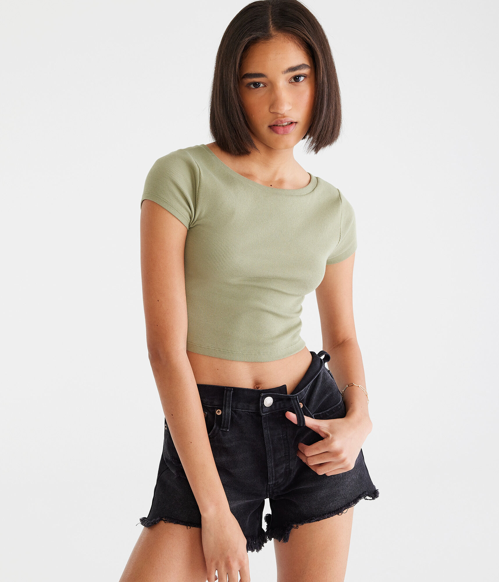 Wear 2 Ways Cropped Cutout Tee