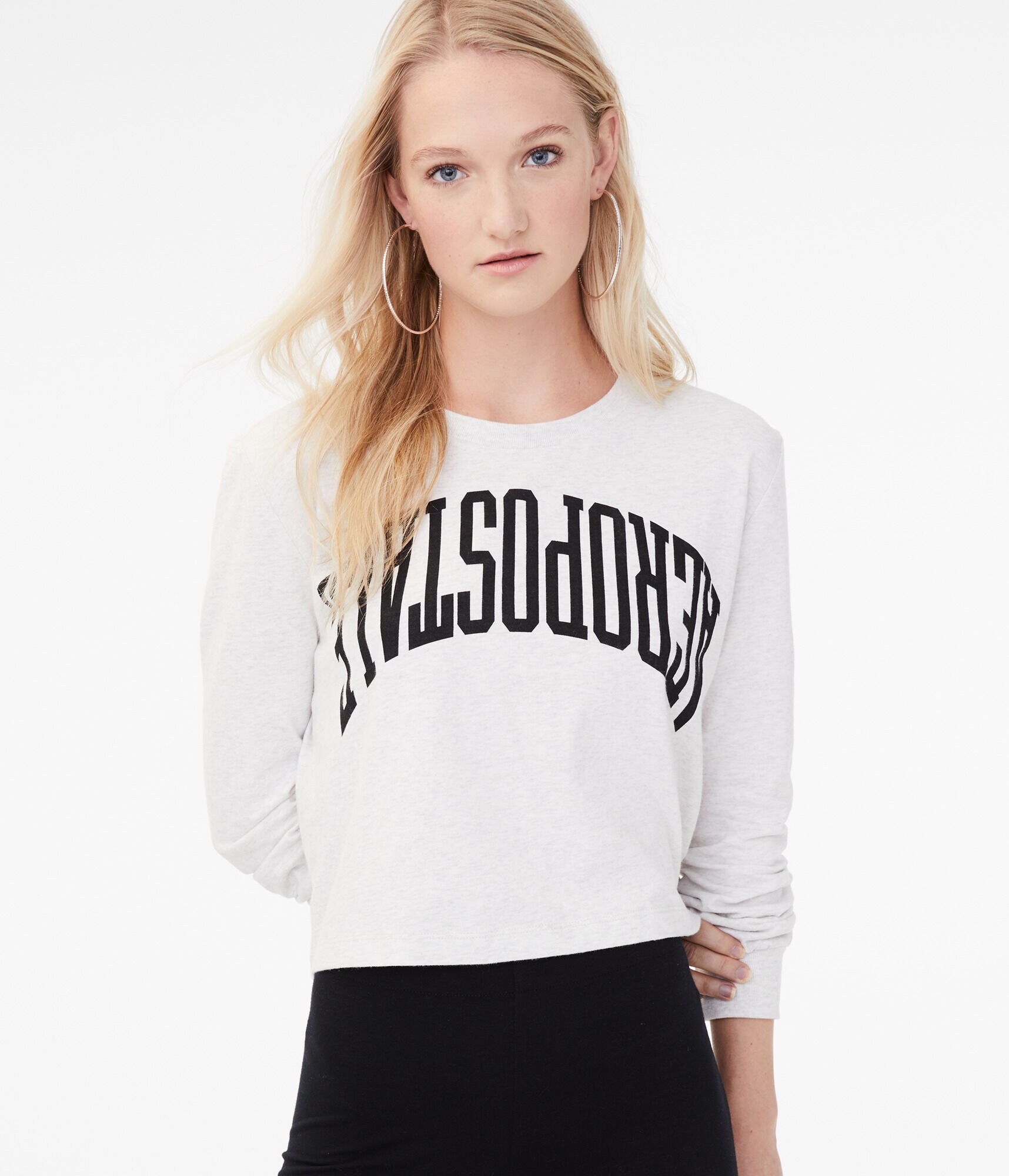 Long Sleeve Upside-Down Logo Tomboy Crew Tee