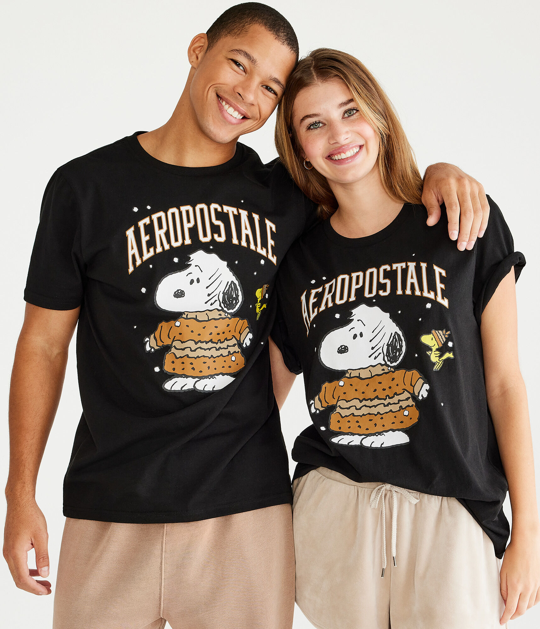 Peanuts&reg; | A&eacute;ropostale Snoopy Sweater Logo Graphic Tee
