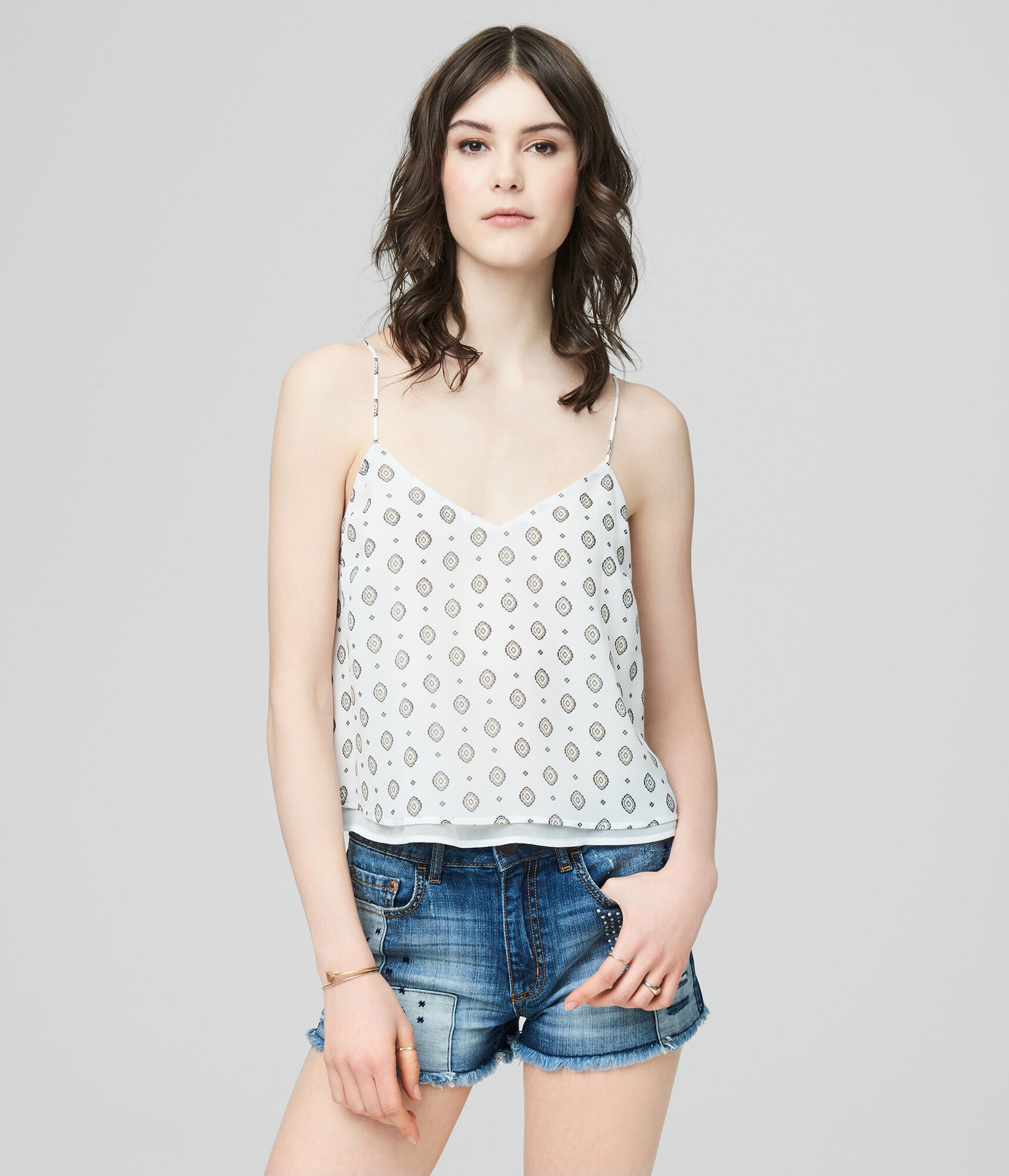 Cape Juby Geometric Print Layered Tank