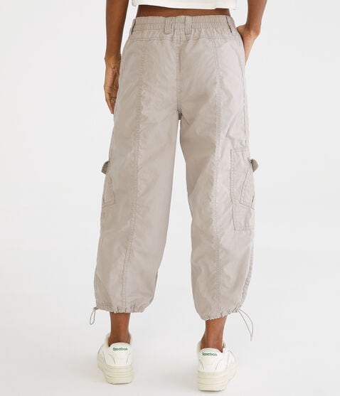 High-Rise Cropped Utility Cargo Pants