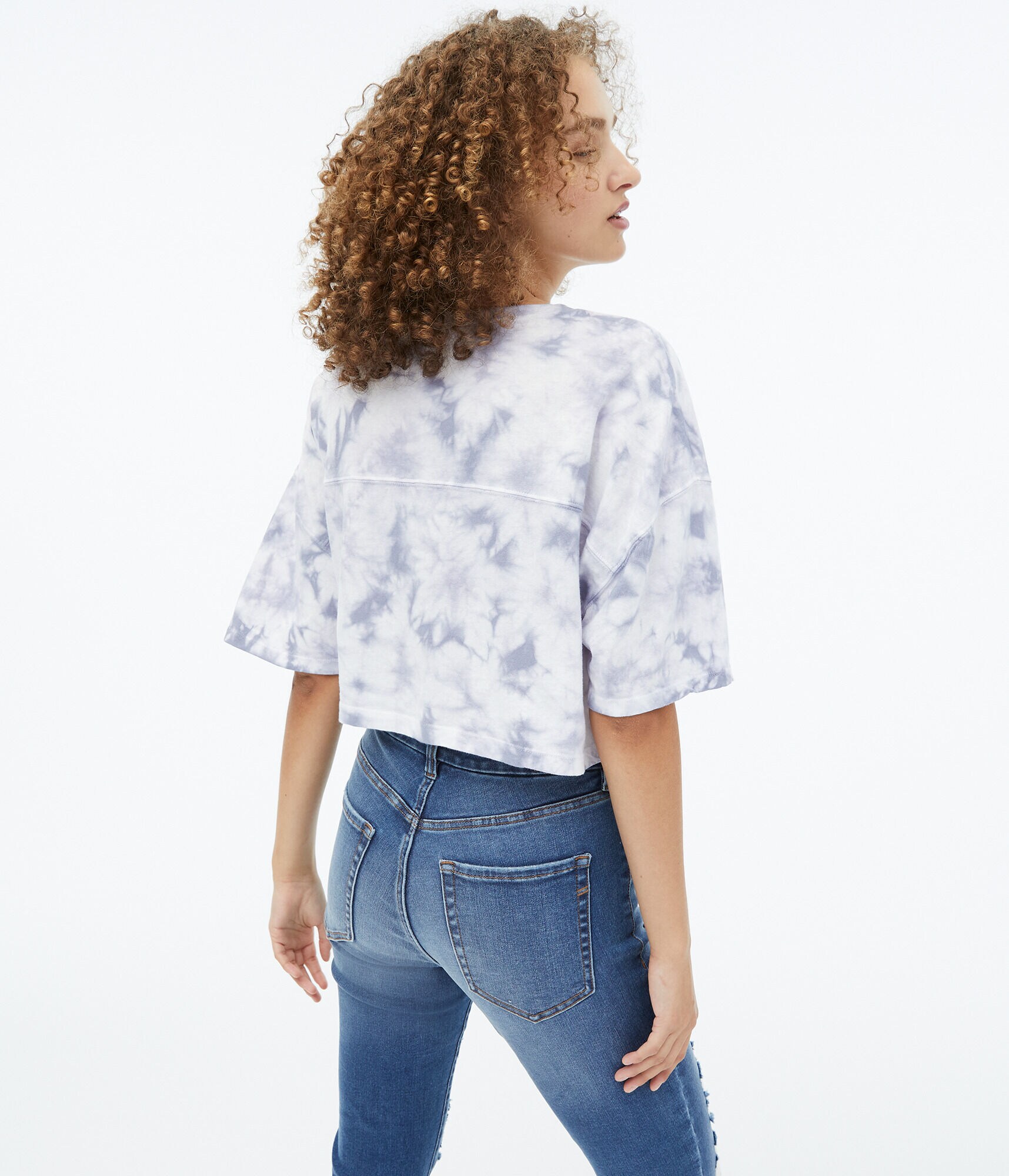 Tie-Dye Cropped Boyfriend Crew Tee