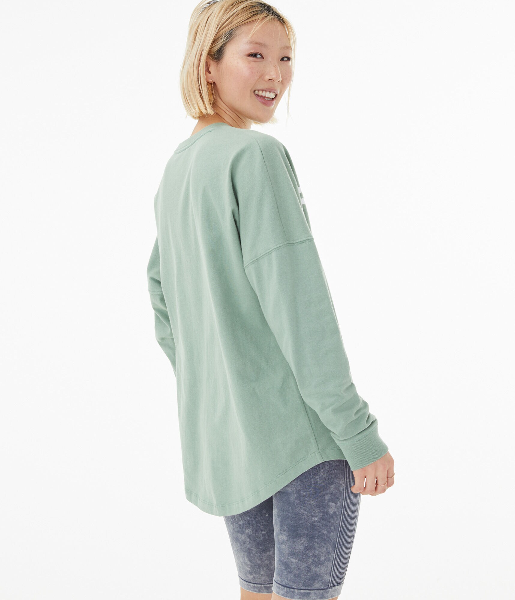 Long Sleeve Aero NYC Foil Oversized Graphic Tee