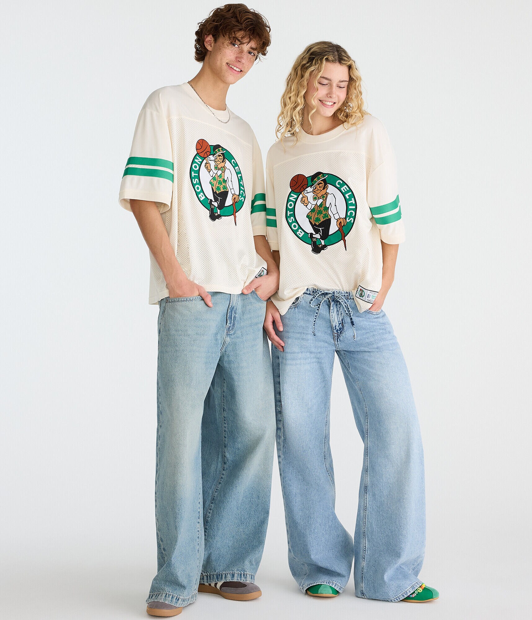 Boston Celtics Stripes Mesh Top