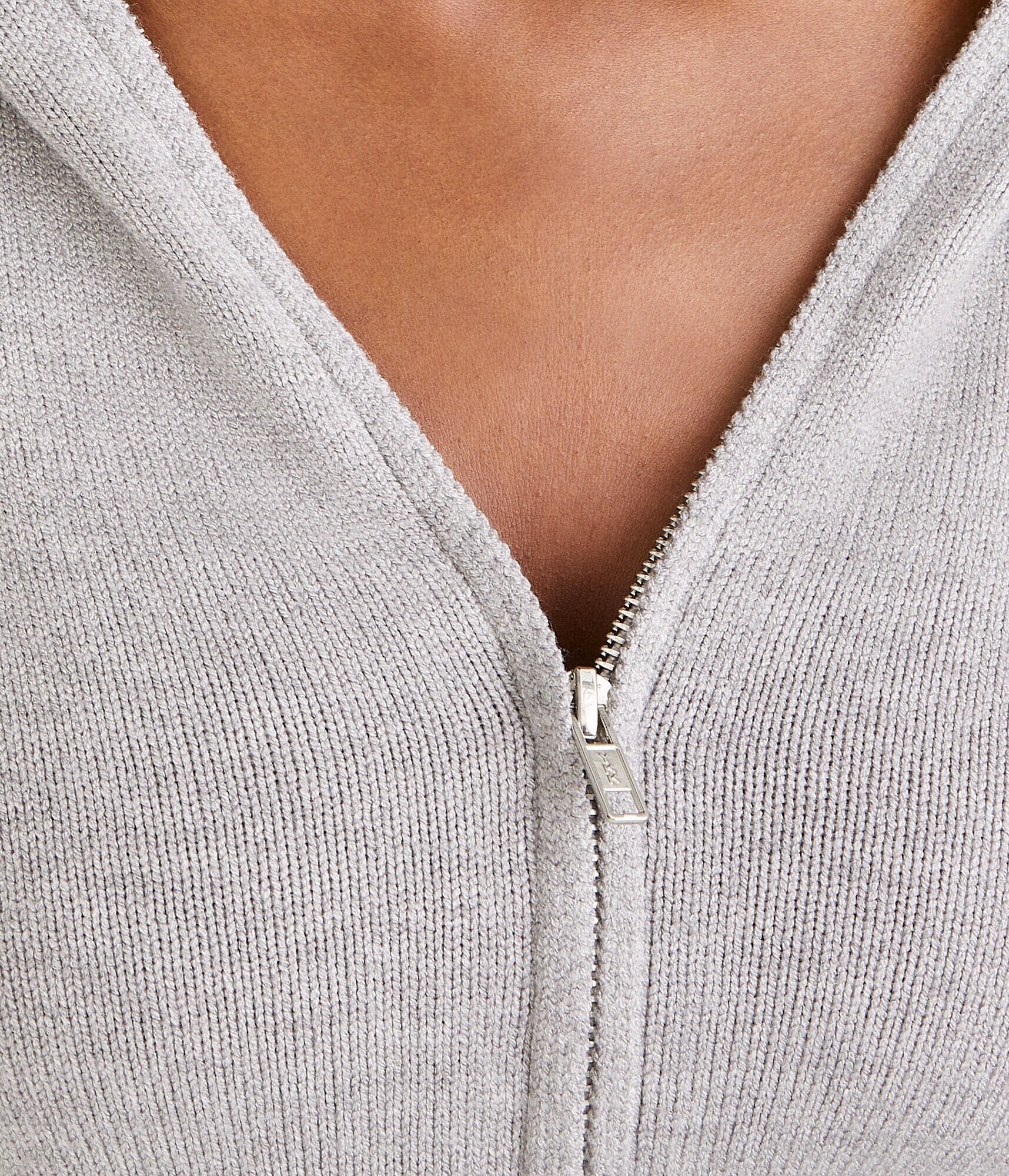 Solid Cropped Full-Zip Hooded Sweater