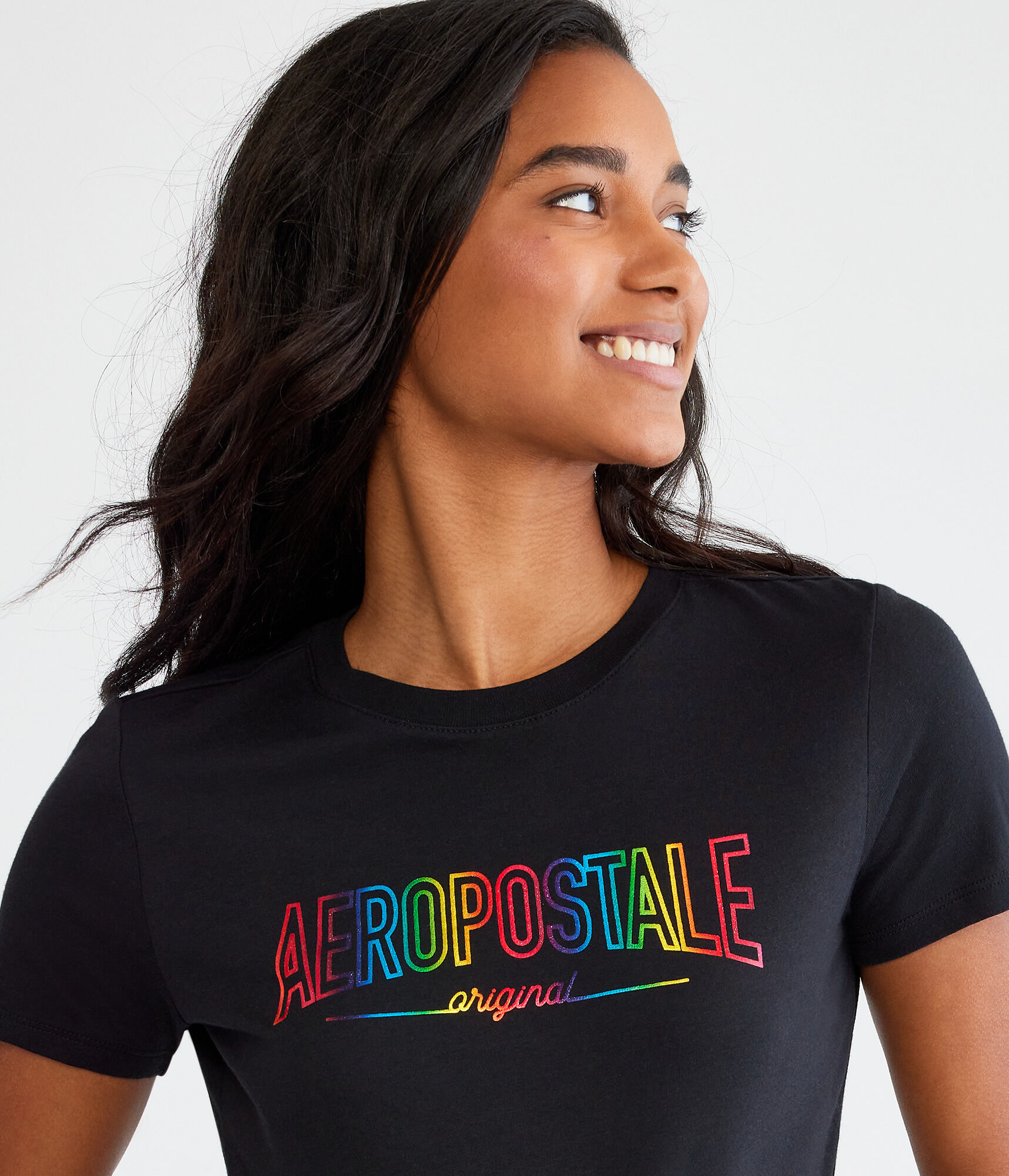 Rainbow Aeropostale Pride Foil Graphic Tee