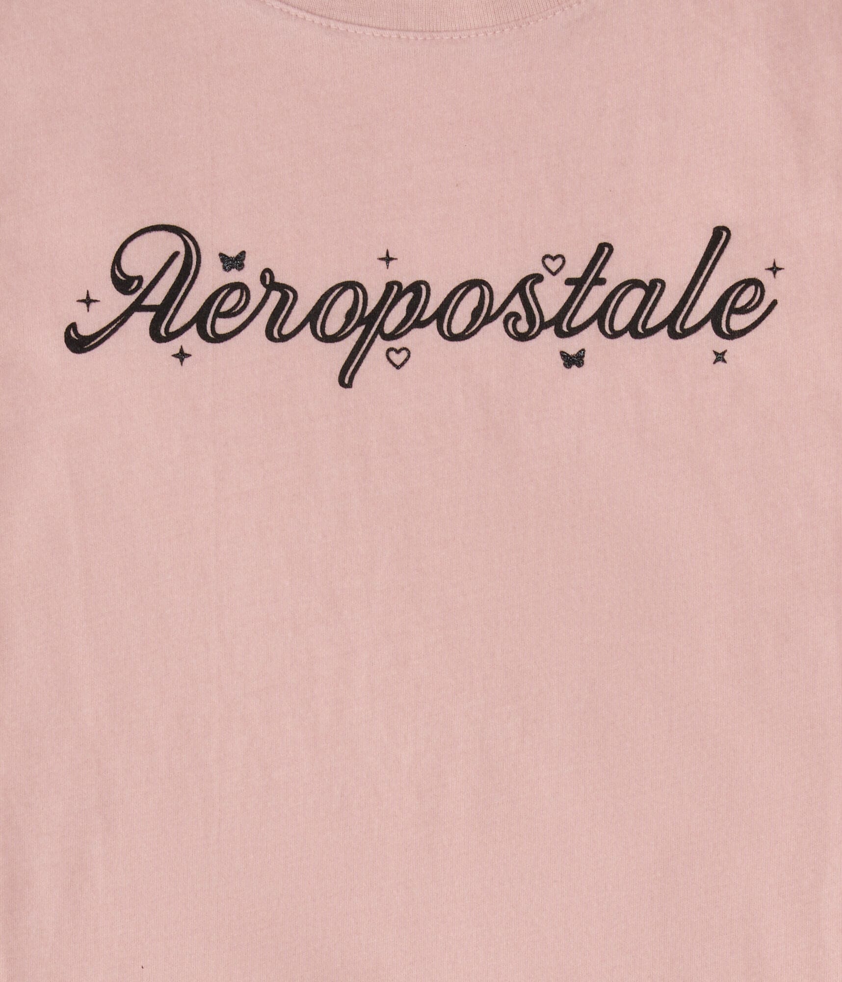 Aeropostale Script Glitter Graphic Tee