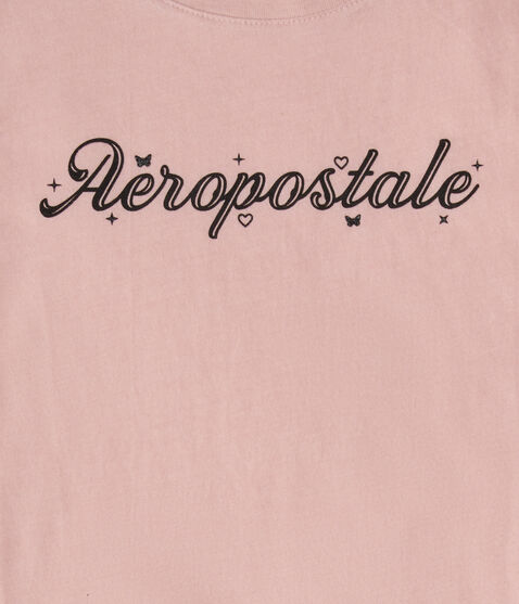 Aeropostale Script Glitter Graphic Tee