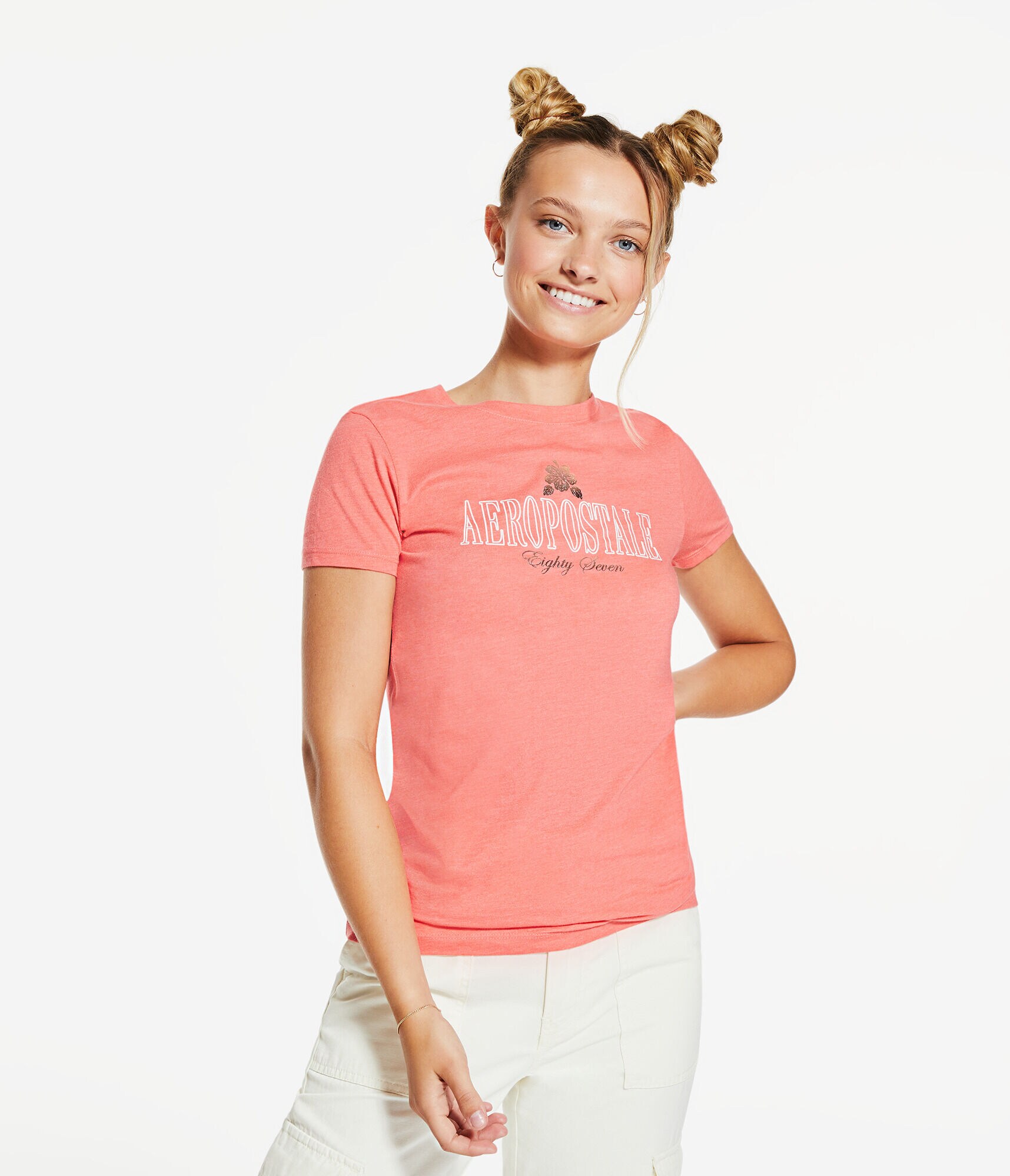 Aeropostale Flower Foil Graphic Tee