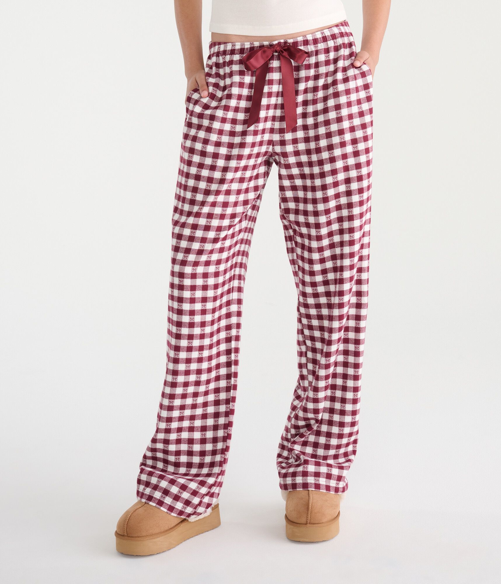 Bow Check Flannel Sleep Pants