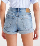 High-Rise Denim Mom Shorts