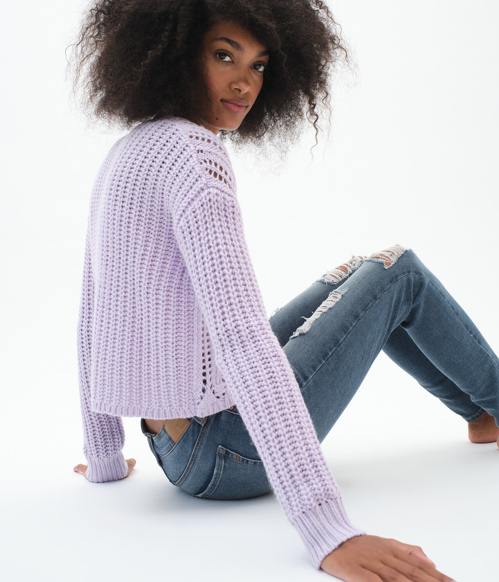 Pointelle Knit Sweater