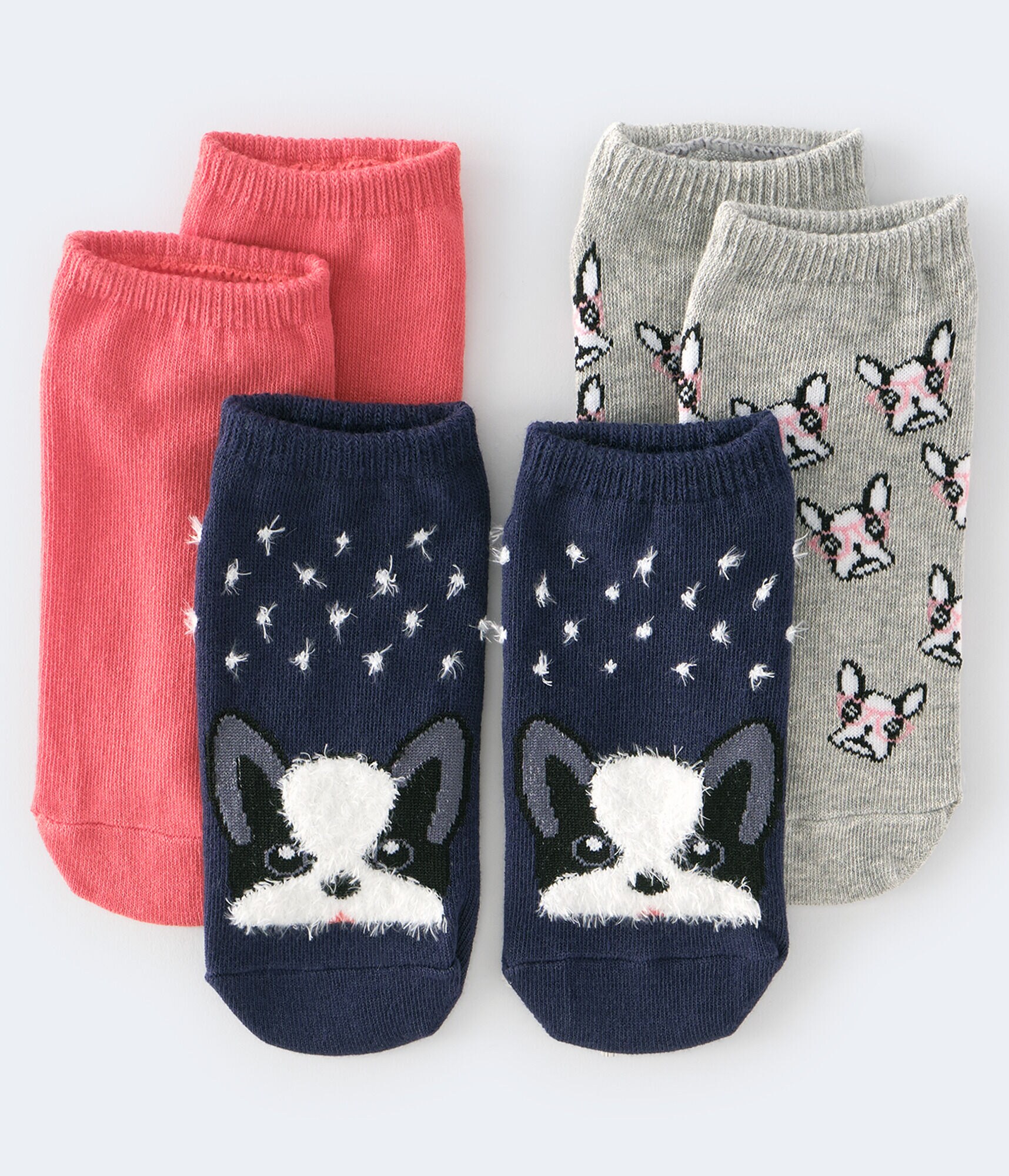 Fuzzy Dog Ankle Sock 3-Pack